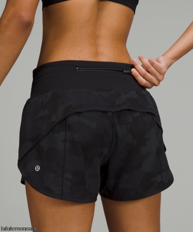 Lululemon Damen DELULU366 | Speed Up Mittelhohe Gefütterte Shorts 4 Schwarz